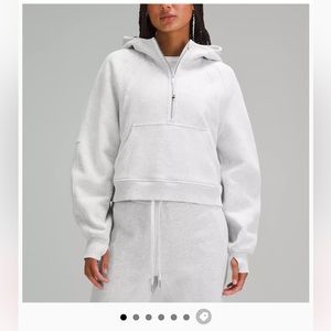 Heather Grey Scuba Over Sized Half zip hoodie Lulu Lemon